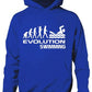 Evolution Of Swimming Girls Boys Hoodie Hoody Swimmer Gift