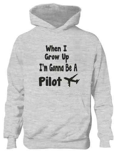 When I Grow Up Be Pilot Hoodie Girls Boys Kids