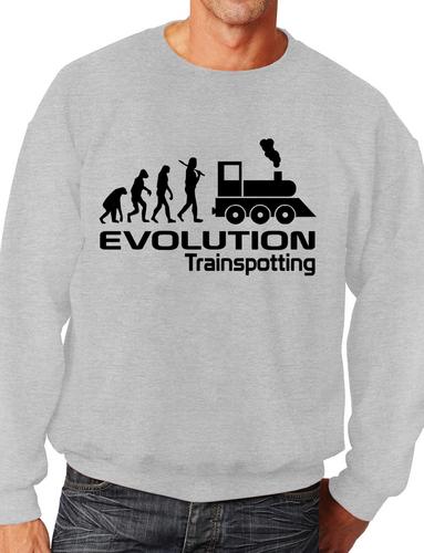 Evolution Of Trainspotting Trains Funny Adult Sweatshirt