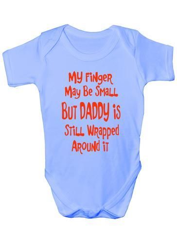 My Finger May Be Small Dad Wrapped Baby Onesie Vest