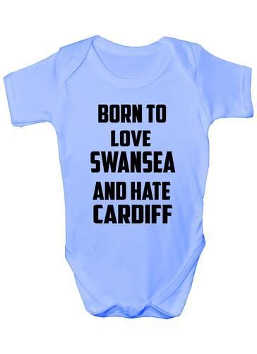 Born To Love Swansea & Hate Cardiff Baby Onesie Vest