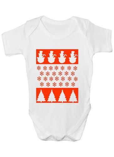 Christmas Scene Snowman Baby Onesie Vest