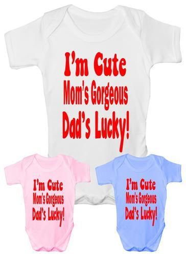 I'm Cute Mom's Gorgeous Dad's Lucky Baby Onesie Vest