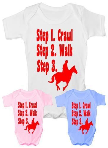 Steps To a Horse Rider Pony Funny Baby Onesie Vest