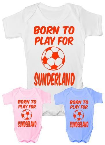 Born to Play For Sunderland Football Funny Baby Onesie Vest