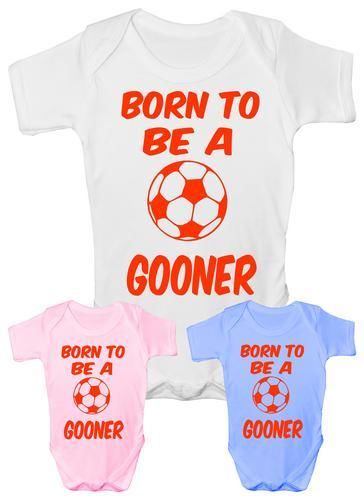 Born to Be A Gooner  Football Babygrow Babies