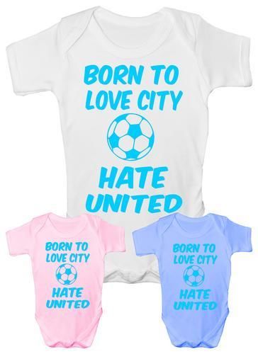 Love  City Hate  united Football Funny Baby Onesie Vest