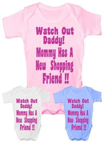 Watch Out Daddy Mummy Shopping Baby Onesie Vest