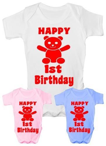 Happy 1st Birthday Baby Onesie Vest