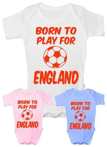 Born To Play For England Football Funny Baby Onesie Vest