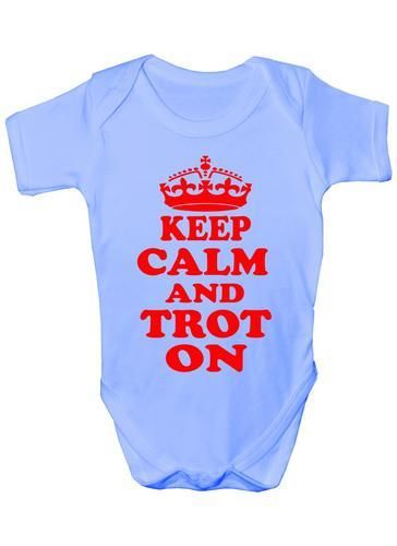 Keep Calm and Trot On Horse Pony Funny Baby Onesie Vest