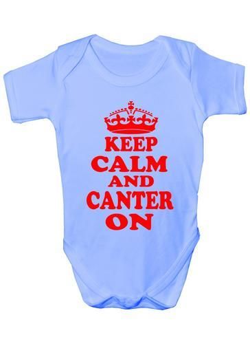 Keep Calm and Canter On Horse Pony Funny Baby Onesie Vest