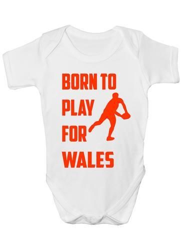 Born To Play For Wales Rugby Sport Baby Onesie Vest