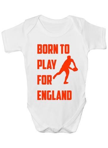 Born To Play For England Rugby Funny Baby Onesie Vest