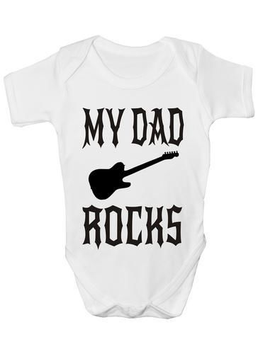 My Dad Rocks Funny Babygrow Vest Gift