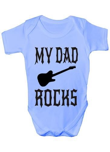 My Dad Rocks Funny Babygrow Vest Gift