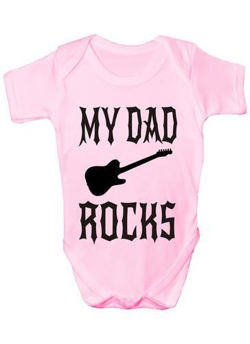 My Dad Rocks Funny Babygrow Vest Gift