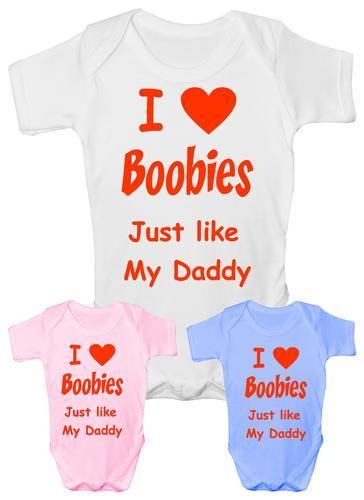 I love Boobies Funny Baby Onesie Vest Babies