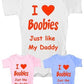 I love Boobies Funny Baby Onesie Vest Babies