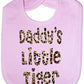 Daddy's Little Tiger In Animal Print Baby Bib