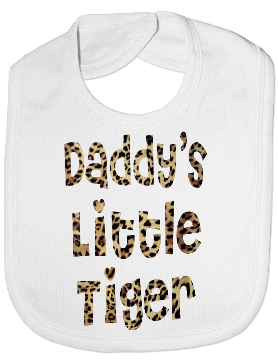 Daddy's Little Tiger In Animal Print Baby Bib