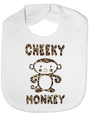 Cheeky Monkey In Animal Print Baby Bib