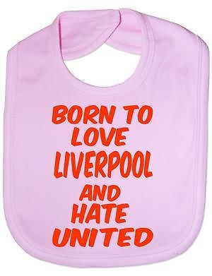 Print4U Unisex Baby's Love Liverpool Hate UNITED Bib