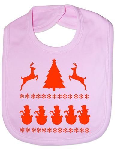 Christmas / Snowman Scene Baby Bib