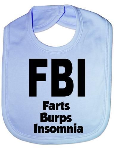 FBI Farts Burps Insomnia Baby Bib