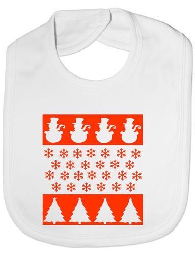 Christmas Scene / Snowman Babygrow Babies Bib