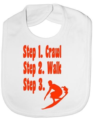 Steps To a Surfer Baby Bib