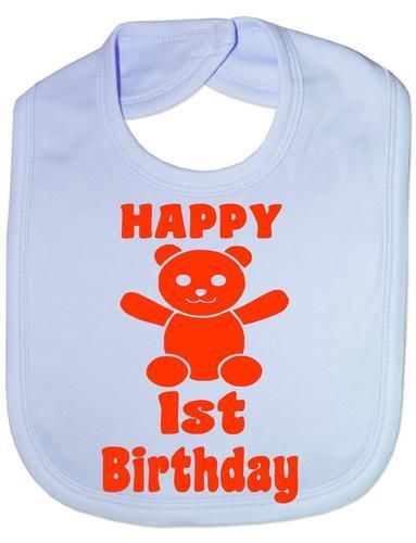 Happy 1st Birthday Baby Bib