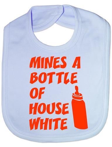 Mine's A Bottle House Wine Baby Bib