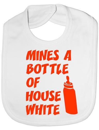 Mine's A Bottle House Wine Baby Bib