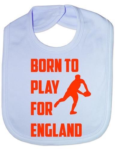 Born To Play For England Rugby Baby Bib