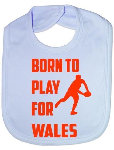 Born To Play For Wales Rugby Baby Bib