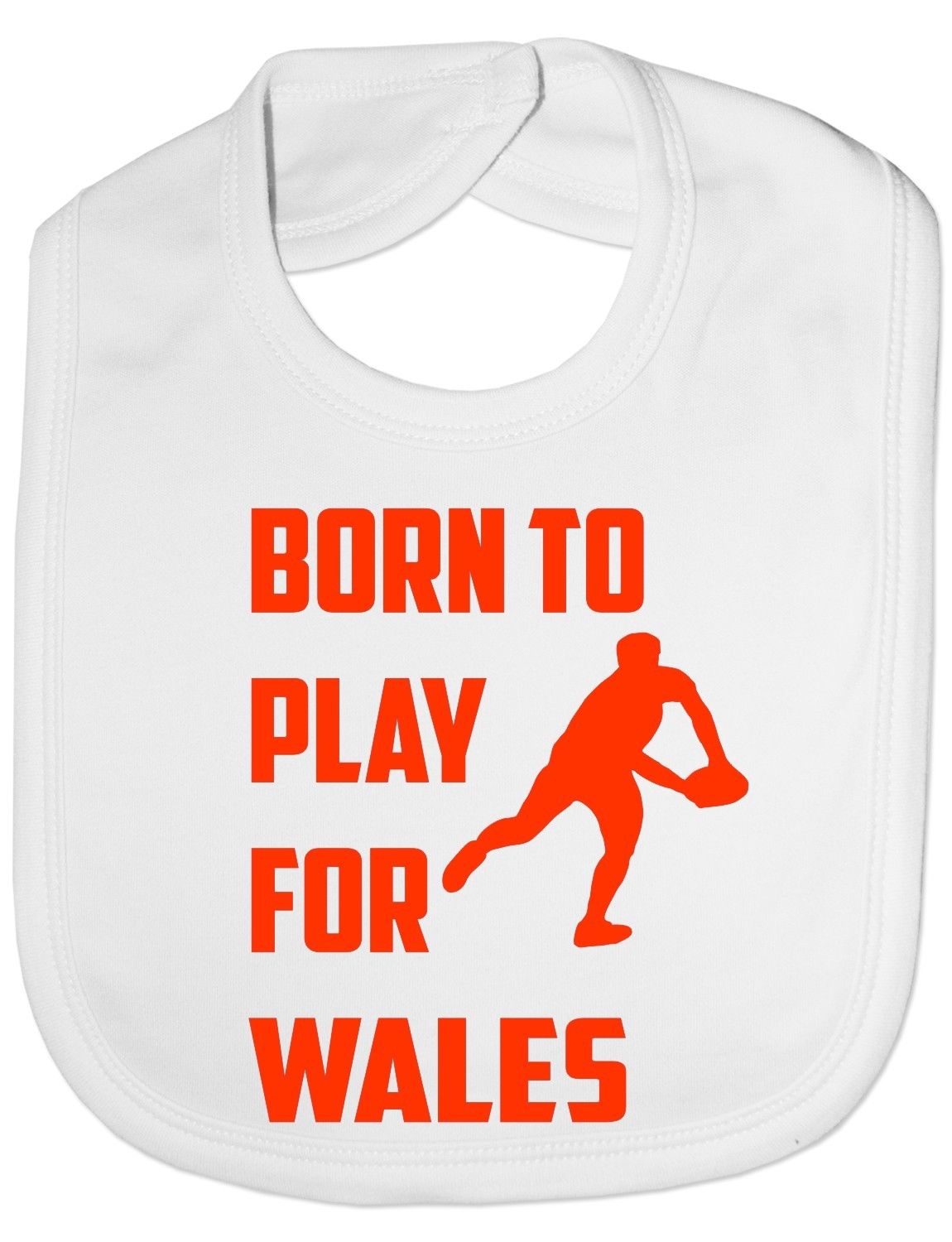 Born To Play For Wales Rugby Baby Bib