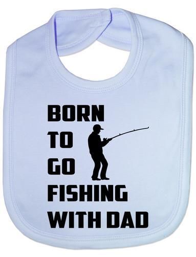 Born To Go Fishing With Dad Baby Bib