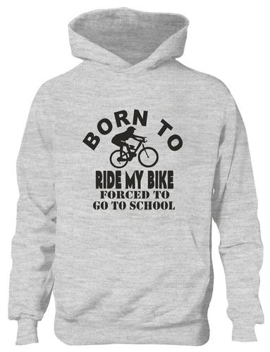 Born To Ride Bike Hoodie Girls Boys Kids