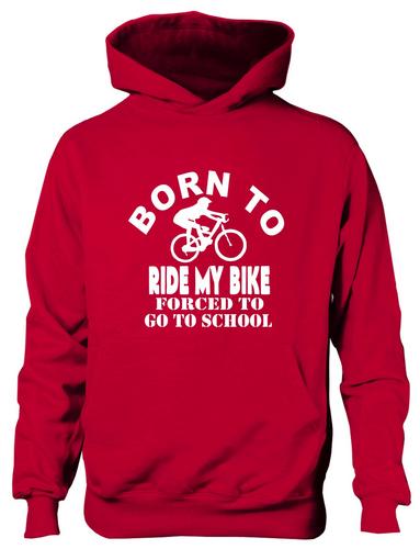 Born To Ride Bike Hoodie Girls Boys Kids