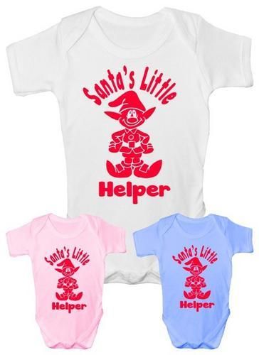 Santa'a Little Helper Funny Baby Onesie Babygrow