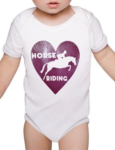 Love Horse Riding Pony Funny Babygrow