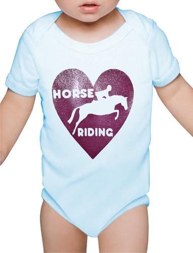 Love Horse Riding Pony Funny Babygrow