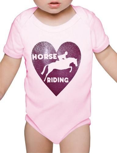 Love Horse Riding Pony Funny Babygrow