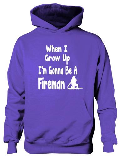 When I Grow Up Be Fireman Hoodie Girls Boys Kids