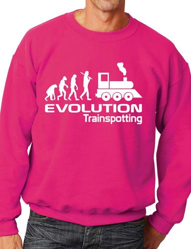 Evolution Of Trainspotting Trains Funny Adult Sweatshirt