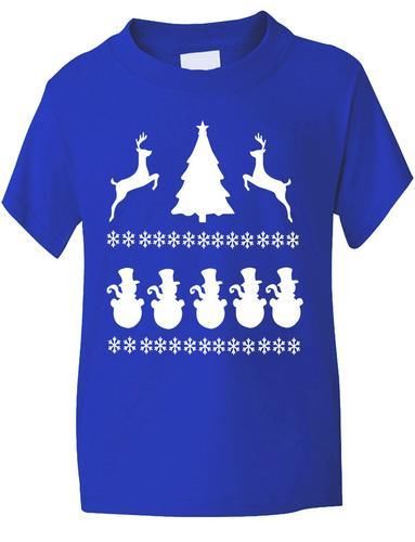 Christmas / Snowman Scene Boys Girls T-Shirt