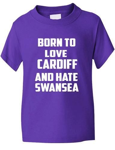 Born To Love Cardiff Hate Swansea Boys Girls T-Shirt