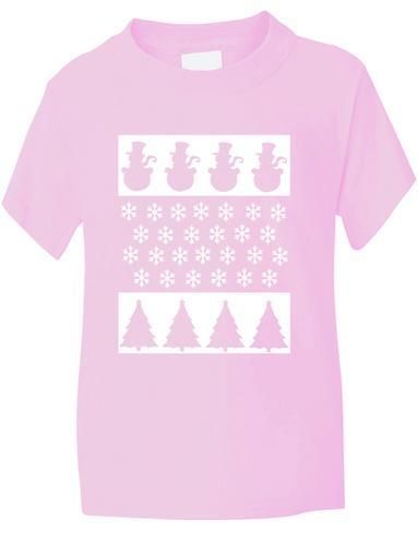 Christmas Scene / Snowman Boys Girls T-Shirt