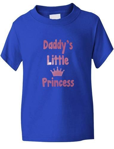 Daddy's Little Princess T-Shirt Girls In Pink Glitter